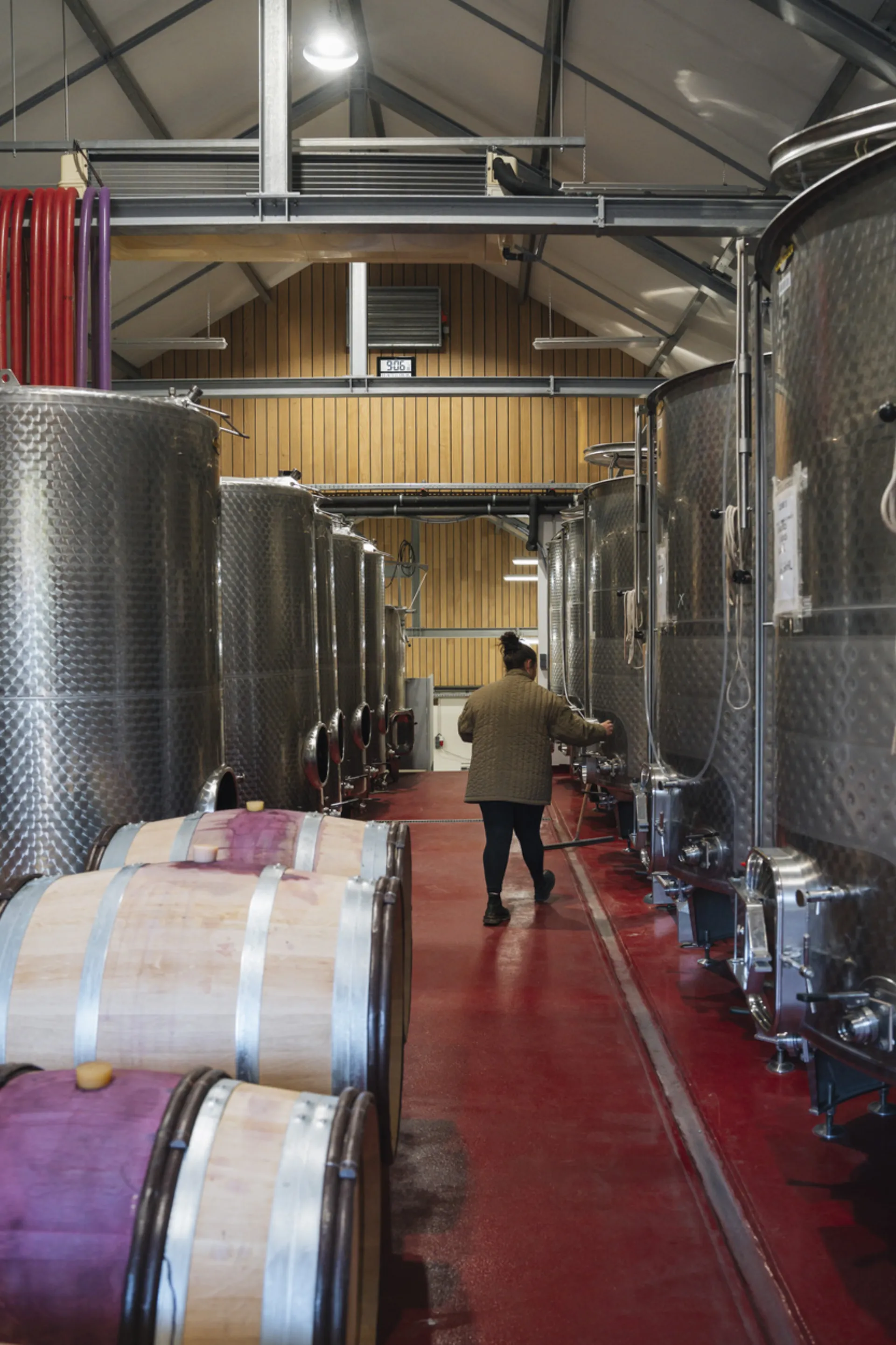 Cuverie du Domaine Raquillet, cuves inox et fûts de vinification